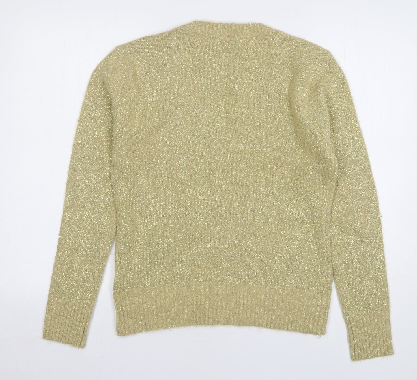 Anita Womens Beige Scoop Neck Acrylic Pullover Jumper Size L