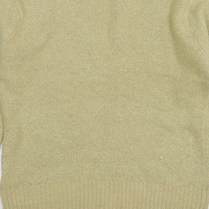 Anita Womens Beige Scoop Neck Acrylic Pullover Jumper Size L