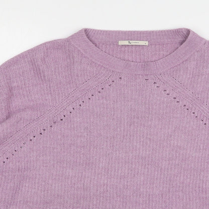 TU Womens Pink Round Neck Acrylic Pullover Jumper Size 10