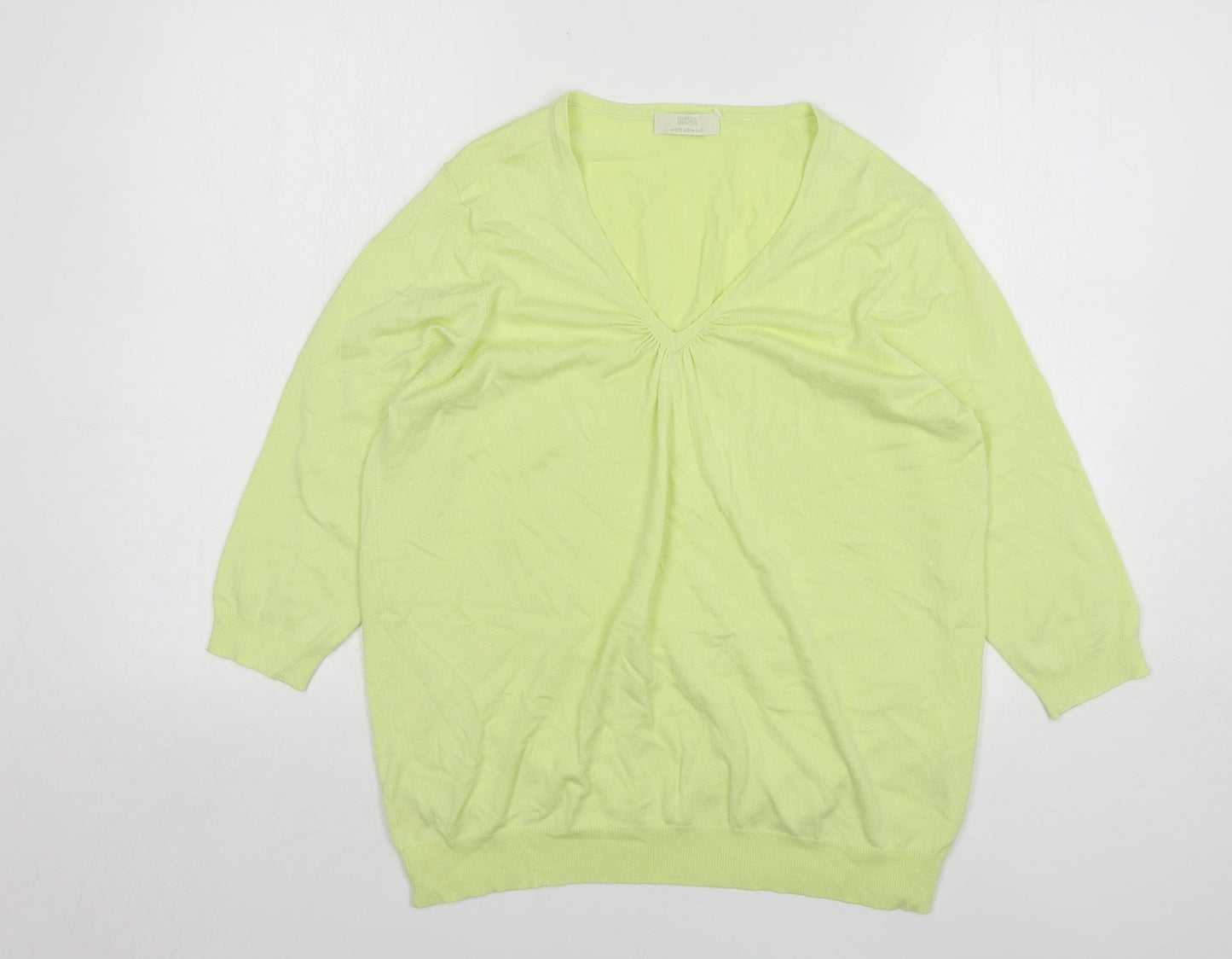 Womens UK Size 18 Marks and Spencer Green Pullover Jumper