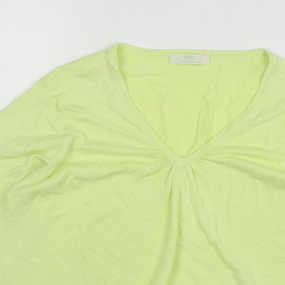 Womens UK Size 18 Marks and Spencer Green Pullover Jumper