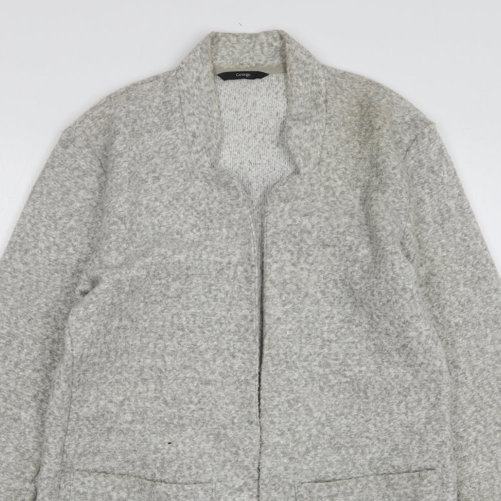 George Womens Grey V-Neck Polyester Cardigan Jumper Size 8