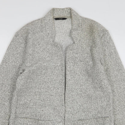 George Womens Grey V-Neck Polyester Cardigan Jumper Size 8