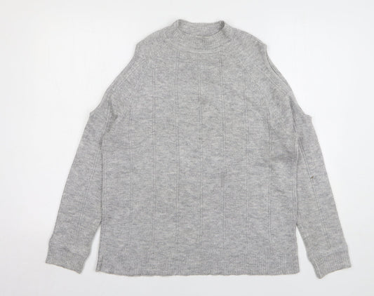 Lottie Womens Grey Round Neck Polyester Pullover Jumper Size 16