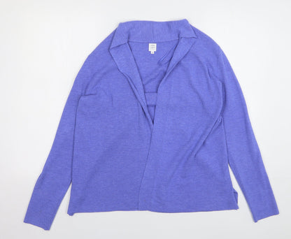 John Lewis Womens Blue V-Neck Polyester Cardigan Jumper Size 8