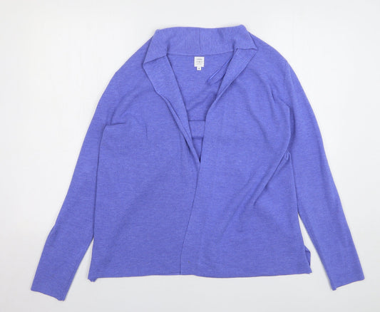 John Lewis Womens Blue V-Neck Polyester Cardigan Jumper Size 8