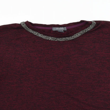 Primark Womens Purple Round Neck Polyester Pullover Jumper Size 12