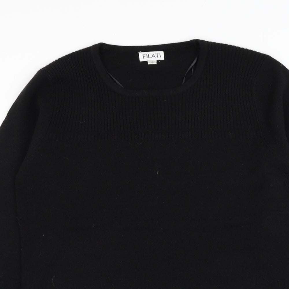 Womens UK Size S Filati Black Pullover Jumper