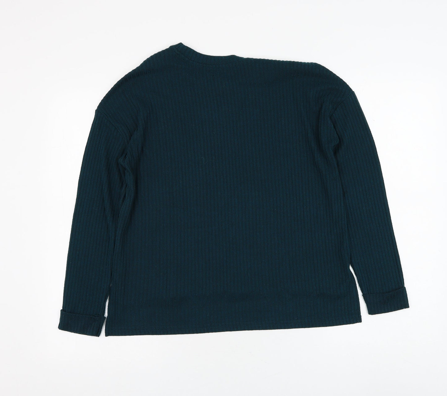 Primark Womens Green Round Neck Polyester Pullover Jumper Size 4