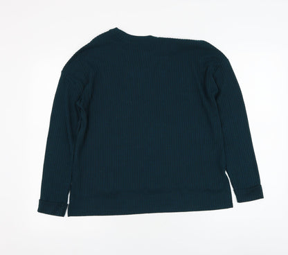 Primark Womens Green Round Neck Polyester Pullover Jumper Size 4