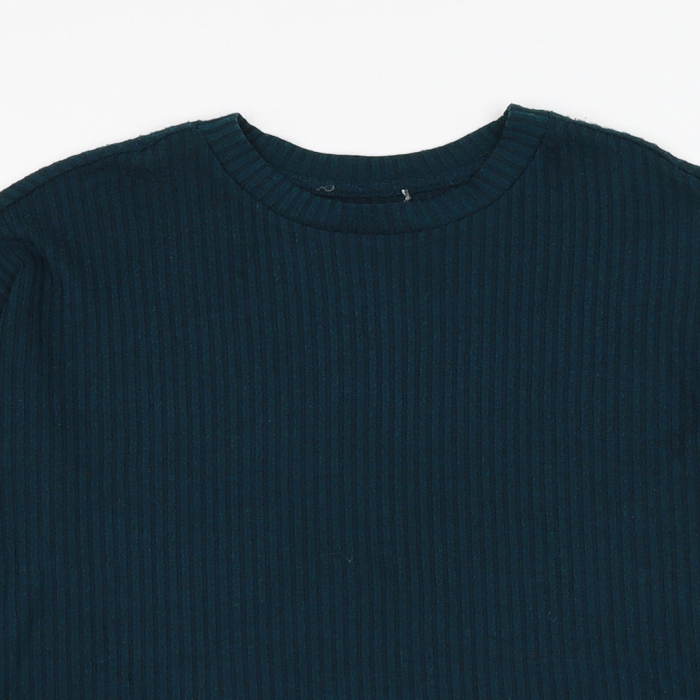 Primark Womens Green Round Neck Polyester Pullover Jumper Size 4