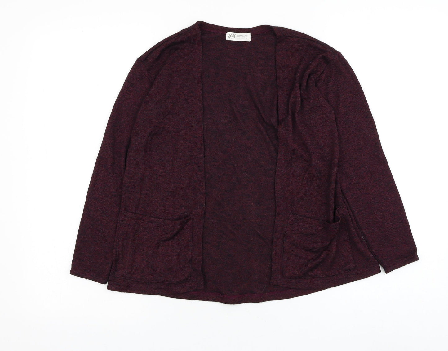 H&M Girls Purple Square Neck Polyester Cardigan Jumper Size 9-10 Years Pullover