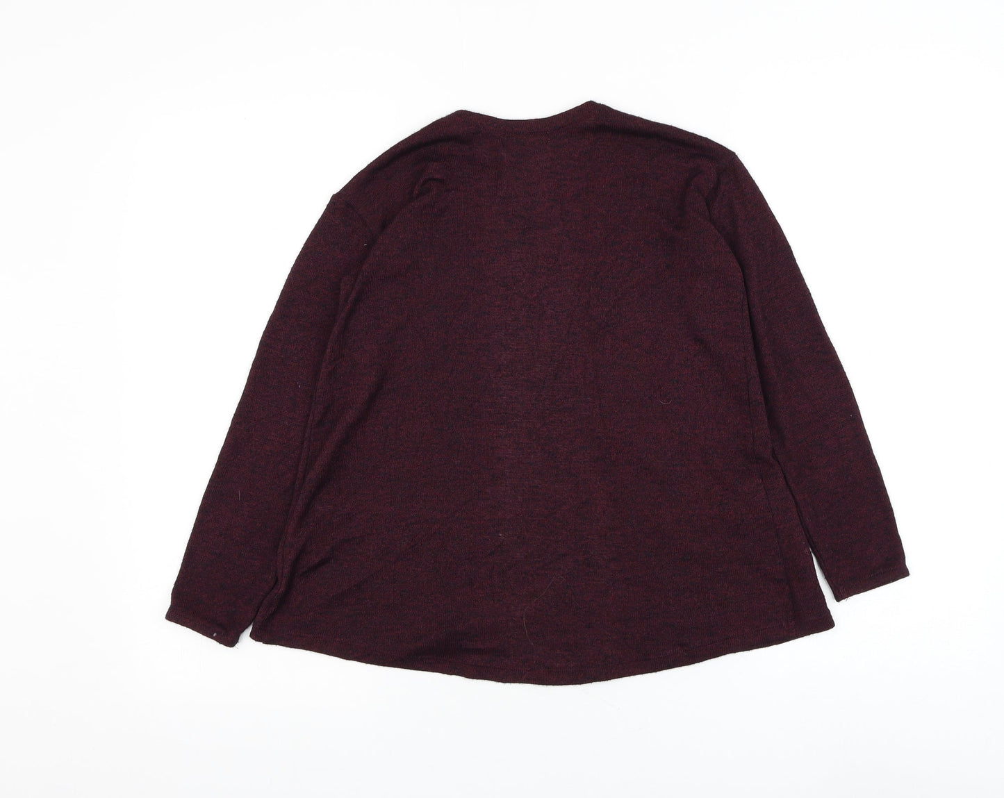 H&M Girls Purple Square Neck Polyester Cardigan Jumper Size 9-10 Years Pullover