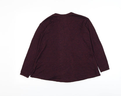 H&M Girls Purple Square Neck Polyester Cardigan Jumper Size 9-10 Years Pullover