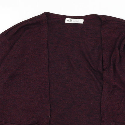 H&M Girls Purple Square Neck Polyester Cardigan Jumper Size 9-10 Years Pullover