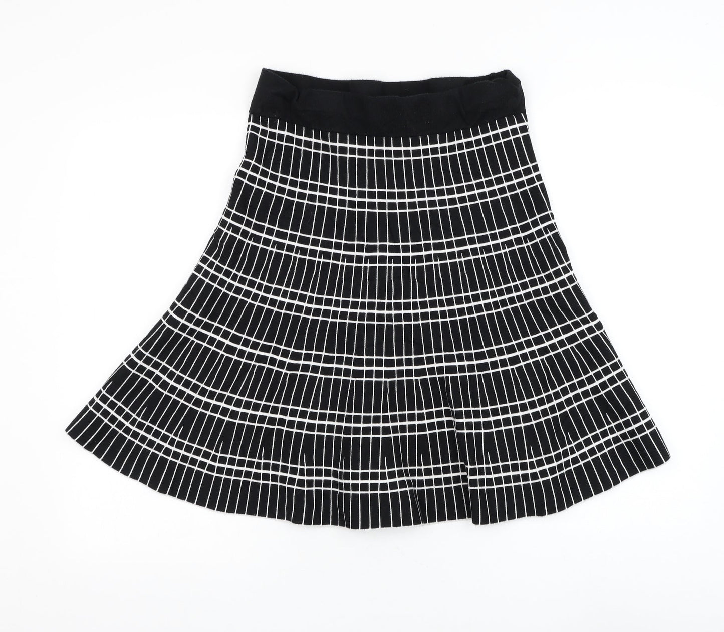 Truworths Womens Black Geometric Viscose Skater Skirt Size 10