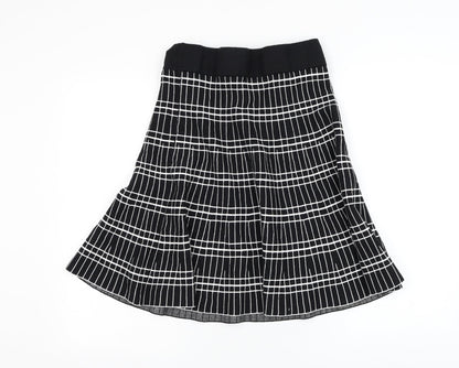 Truworths Womens Black Geometric Viscose Skater Skirt Size 10
