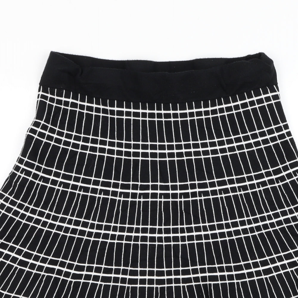Truworths Womens Black Geometric Viscose Skater Skirt Size 10