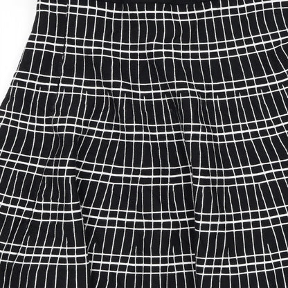 Truworths Womens Black Geometric Viscose Skater Skirt Size 10
