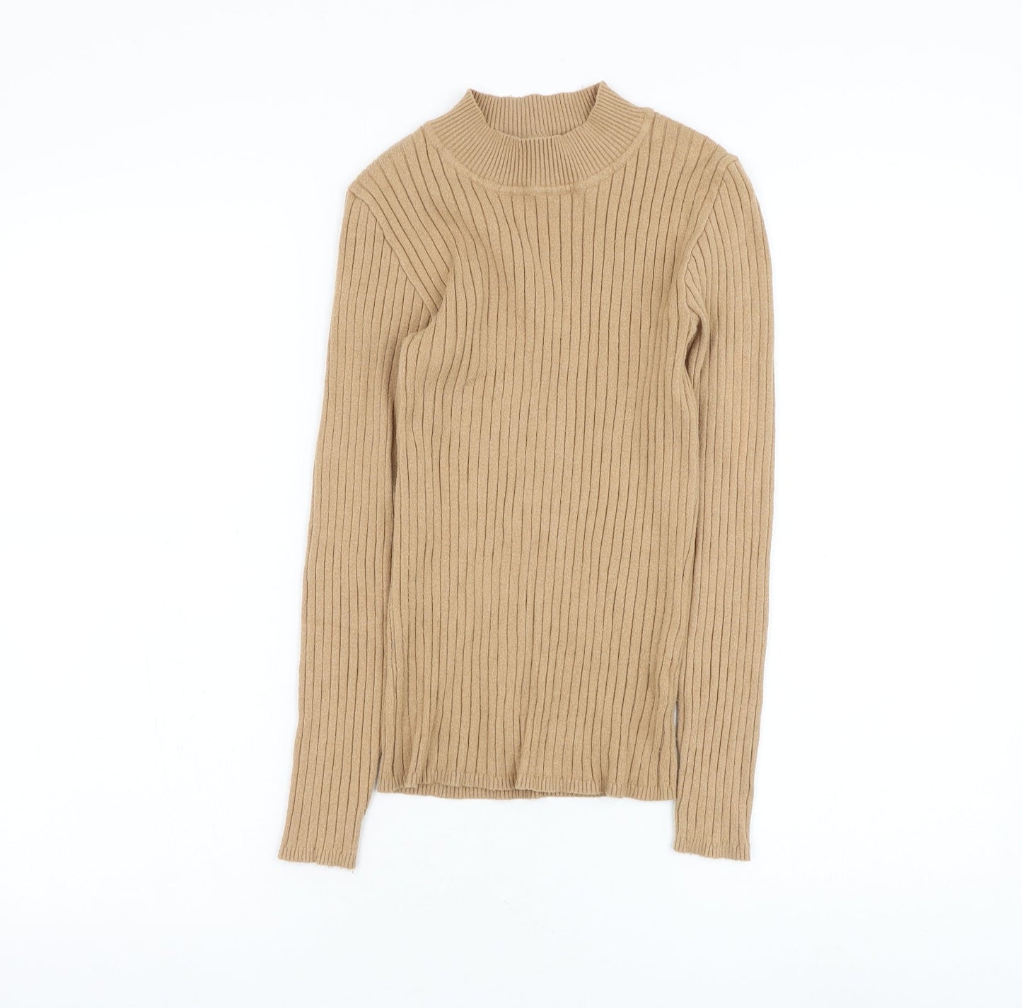 Primark Womens Brown Mock Neck Viscose Pullover Jumper Size 10