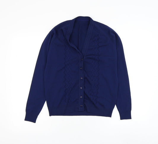 Womens UK Size S Preworn Blue Cardigan Jumper