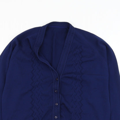 Womens UK Size S Preworn Blue Cardigan Jumper