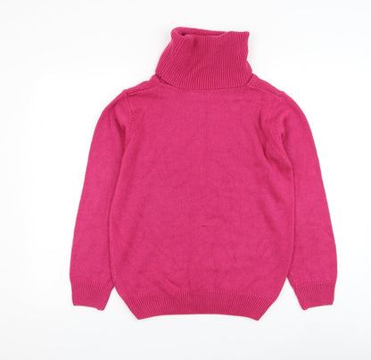 Damart Womens Pink Roll Neck Acrylic Pullover Jumper Size 10