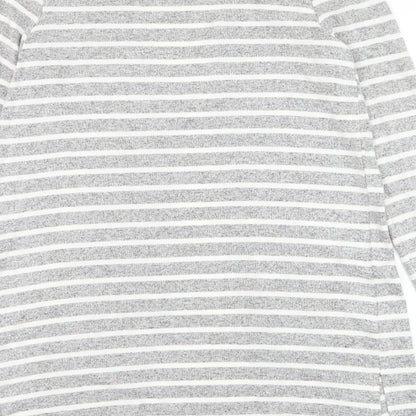 George Womens Grey V-Neck Striped Viscose Cardigan Jumper Size 12