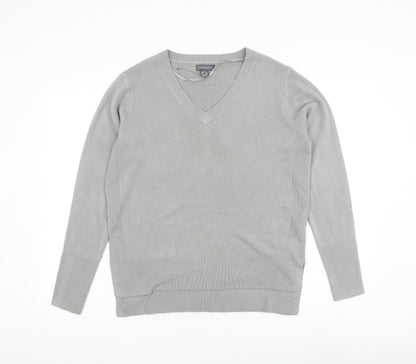 Primark Womens Grey V-Neck Acrylic Pullover Jumper Size 6