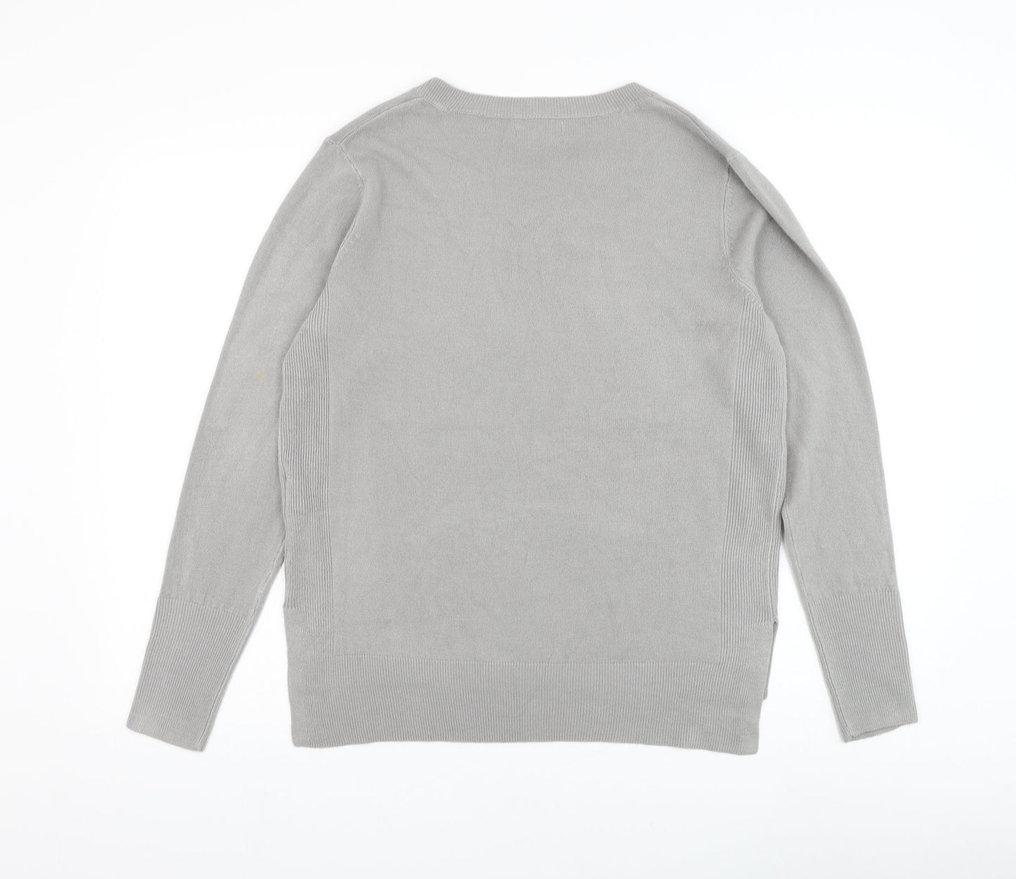 Primark Womens Grey V-Neck Acrylic Pullover Jumper Size 6