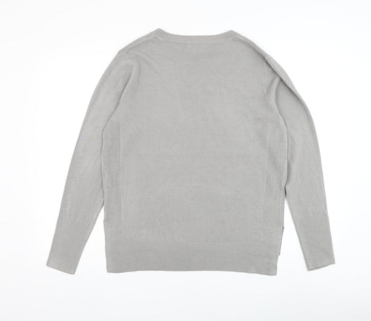 Primark Womens Grey V-Neck Acrylic Pullover Jumper Size 6