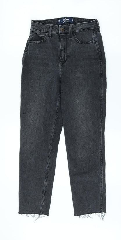 Hollister Womens Grey Cotton Mom Jeans Size 24 in L24 in Regular Zip