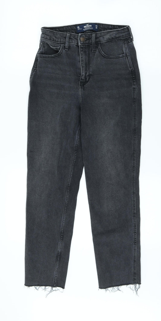 Hollister Womens Grey Cotton Mom Jeans Size 24 in L24 in Regular Zip