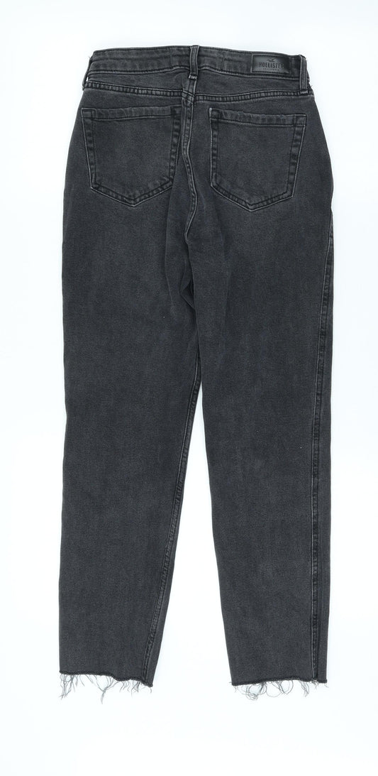 Hollister Womens Grey Cotton Mom Jeans Size 24 in L24 in Regular Zip