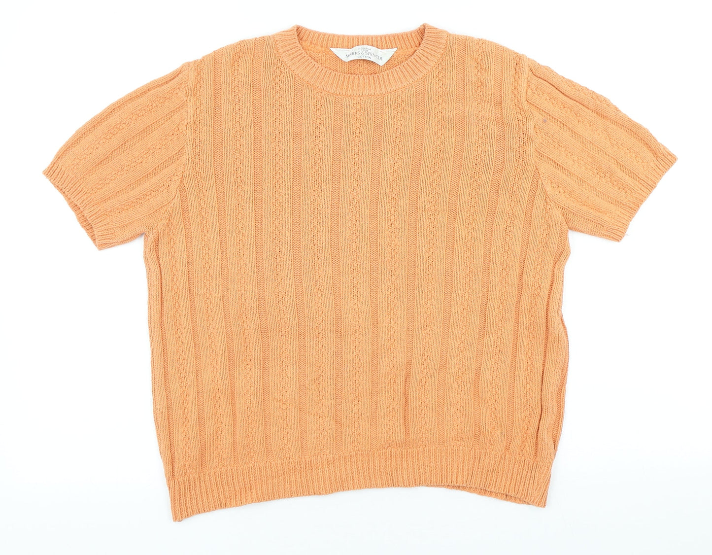 Womens UK Size M Marks and Spencer Orange Pullover Jumper