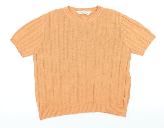 Womens UK Size M Marks and Spencer Orange Pullover Jumper