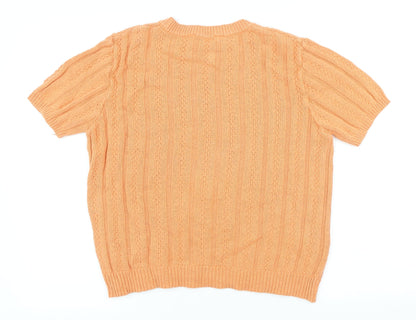 Womens UK Size M Marks and Spencer Orange Pullover Jumper