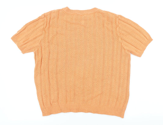 Womens UK Size M Marks and Spencer Orange Pullover Jumper