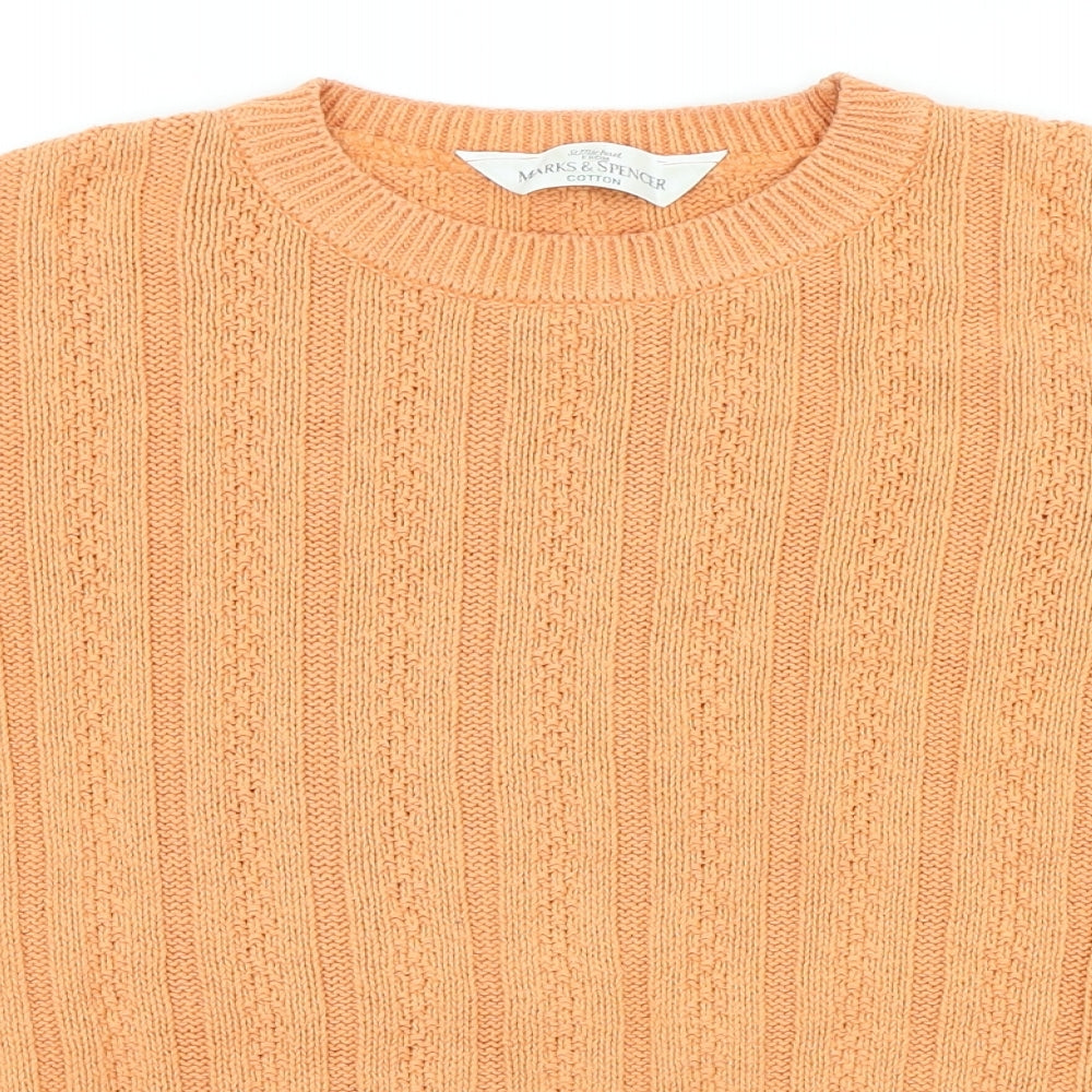 Womens UK Size M Marks and Spencer Orange Pullover Jumper