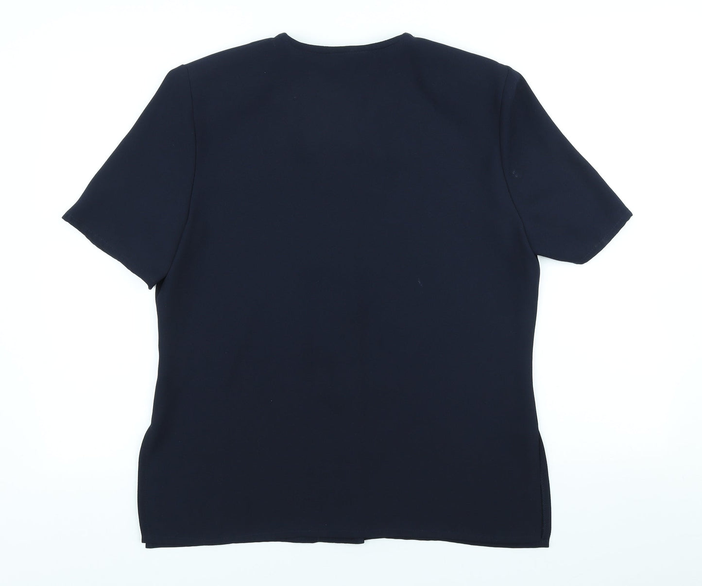 First Avenue Womens Blue Scoop Neck Polyester Cardigan Jumper Size 14