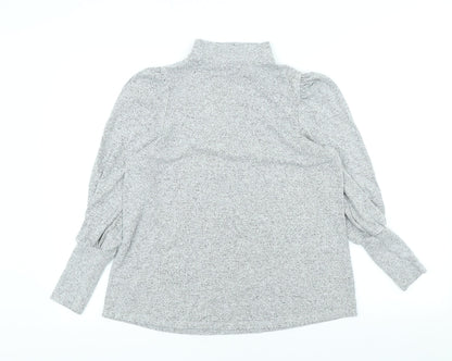 TU Womens Grey High Neck Viscose Pullover Jumper Size 8