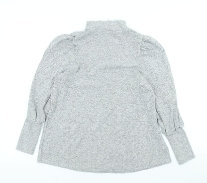 TU Womens Grey High Neck Viscose Pullover Jumper Size 8
