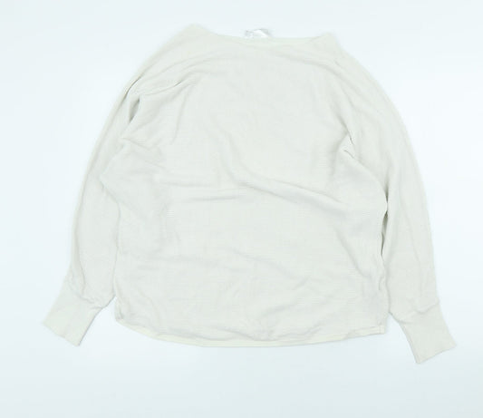 Body Flirt Womens Ivory Scoop Neck Cotton Pullover Jumper Size M