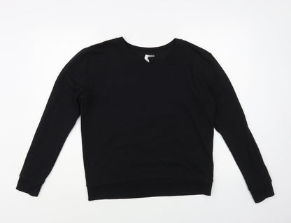 H&M Womens Black Cotton Pullover Sweatshirt Size M Pullover