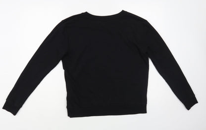 H&M Womens Black Cotton Pullover Sweatshirt Size M Pullover