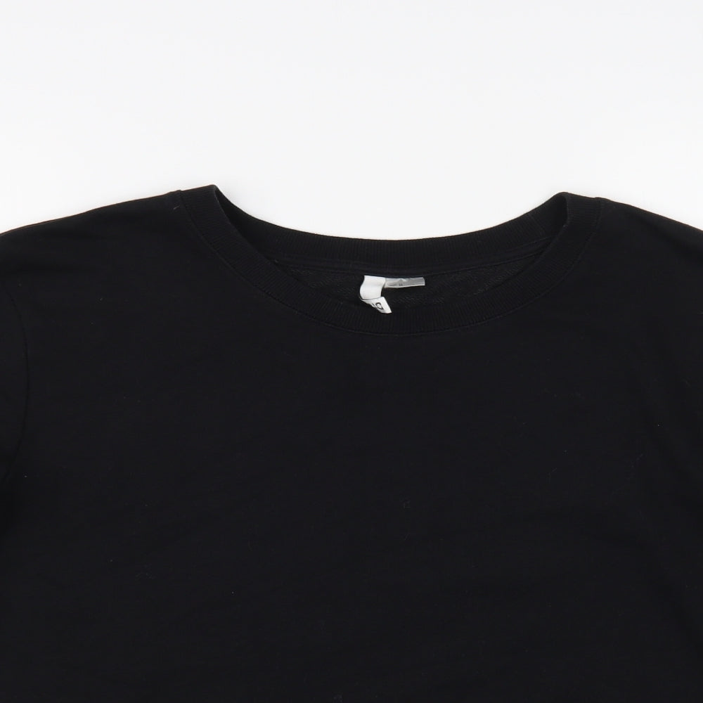 H&M Womens Black Cotton Pullover Sweatshirt Size M Pullover