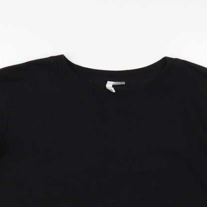 H&M Womens Black Cotton Pullover Sweatshirt Size M Pullover