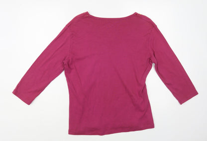 Womens UK Size XL M&Co Pink Basic T-Shirt