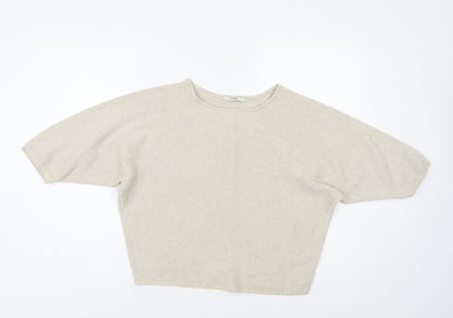 George Womens Beige Boat Neck Viscose Pullover Jumper Size L