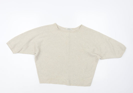 George Womens Beige Boat Neck Viscose Pullover Jumper Size L
